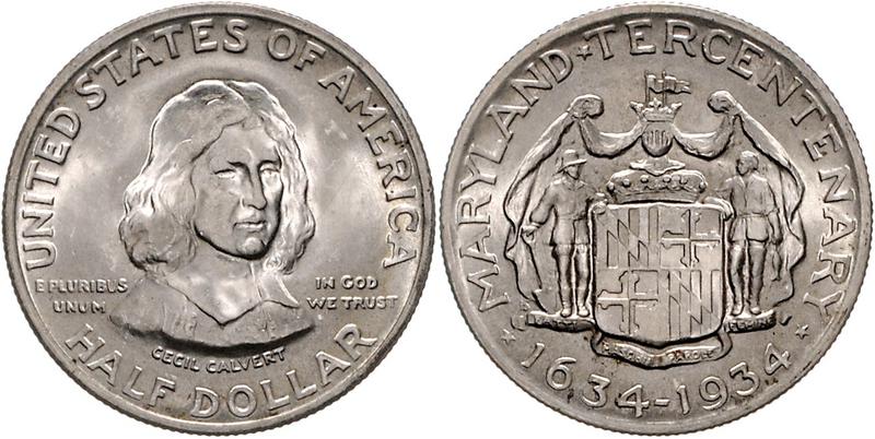 ½ Dollar 1934, Maryland. © Emporion Hamburg, A. Becker.
