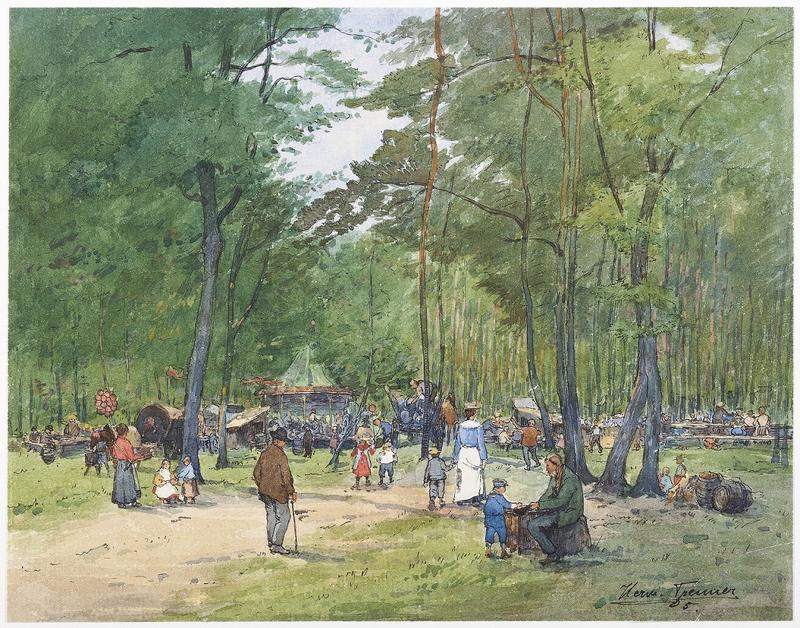 Hermann Treuner, Blick auf die Volksbelustigungen am Wäldchestag, 1905 (c) HMF